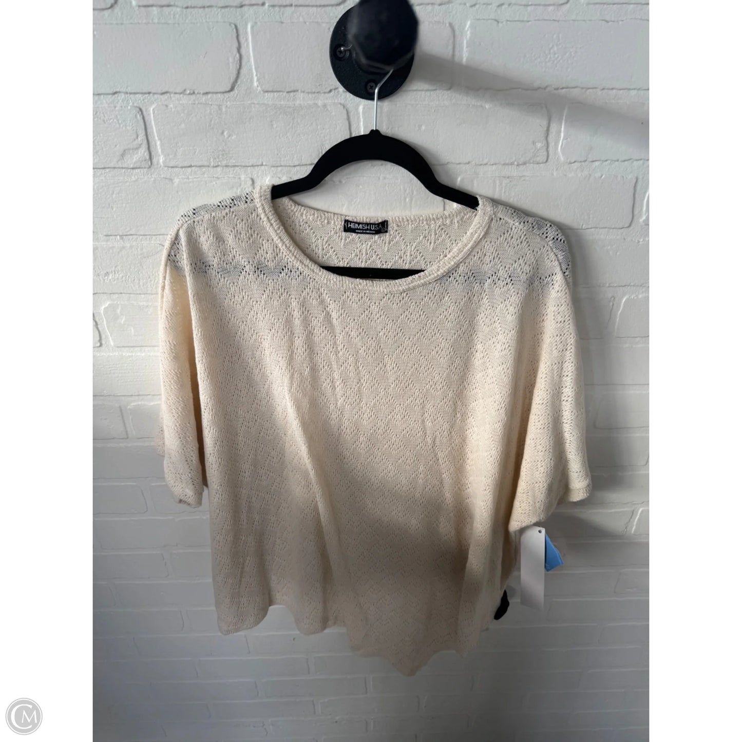 Sweater Short Sleeve By Heimish Usa In Cream, Size: L