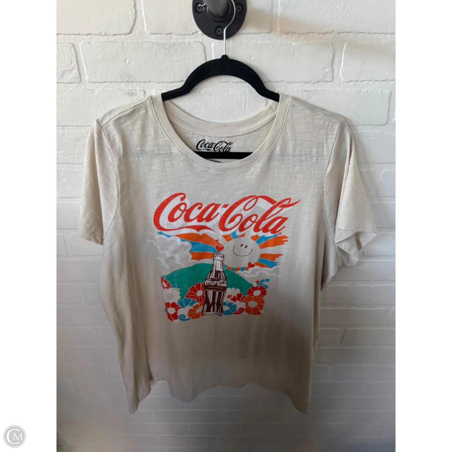 Top Short Sleeve Basic By Clothes Mentor In Tan, Size: 1x