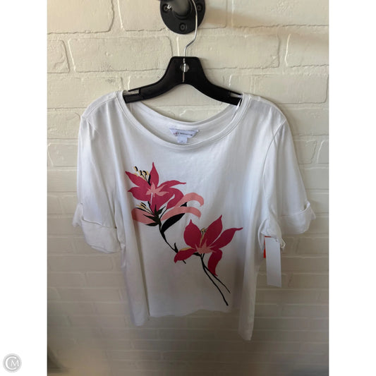 Top Short Sleeve Basic By Liz Claiborne In White, Size: 1x