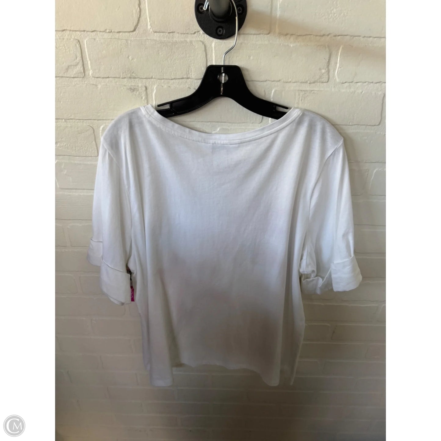 Top Short Sleeve Basic By Liz Claiborne In White, Size: 1x
