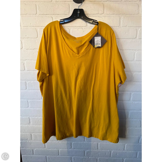 Top Short Sleeve Basic By Ava & Viv In Yellow, Size: 3x