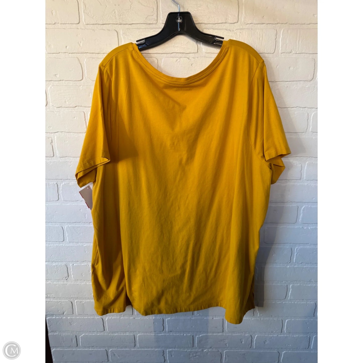 Top Short Sleeve Basic By Ava & Viv In Yellow, Size: 3x