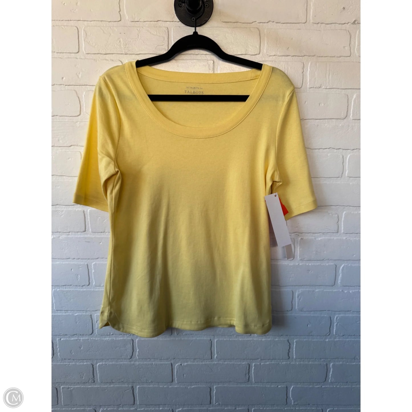 Top Short Sleeve Basic By Talbots In Yellow, Size: M