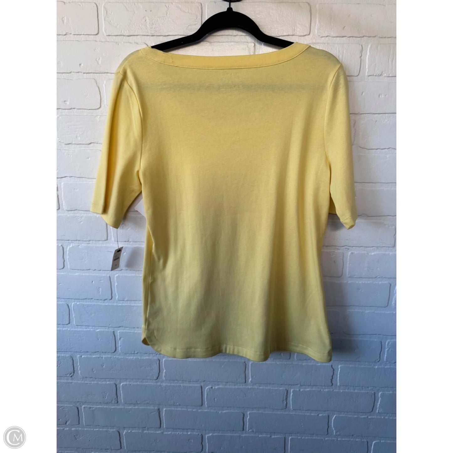 Top Short Sleeve Basic By Talbots In Yellow, Size: M