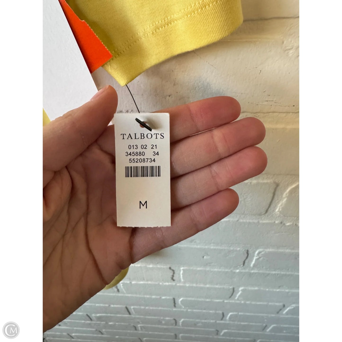 Top Short Sleeve Basic By Talbots In Yellow, Size: M