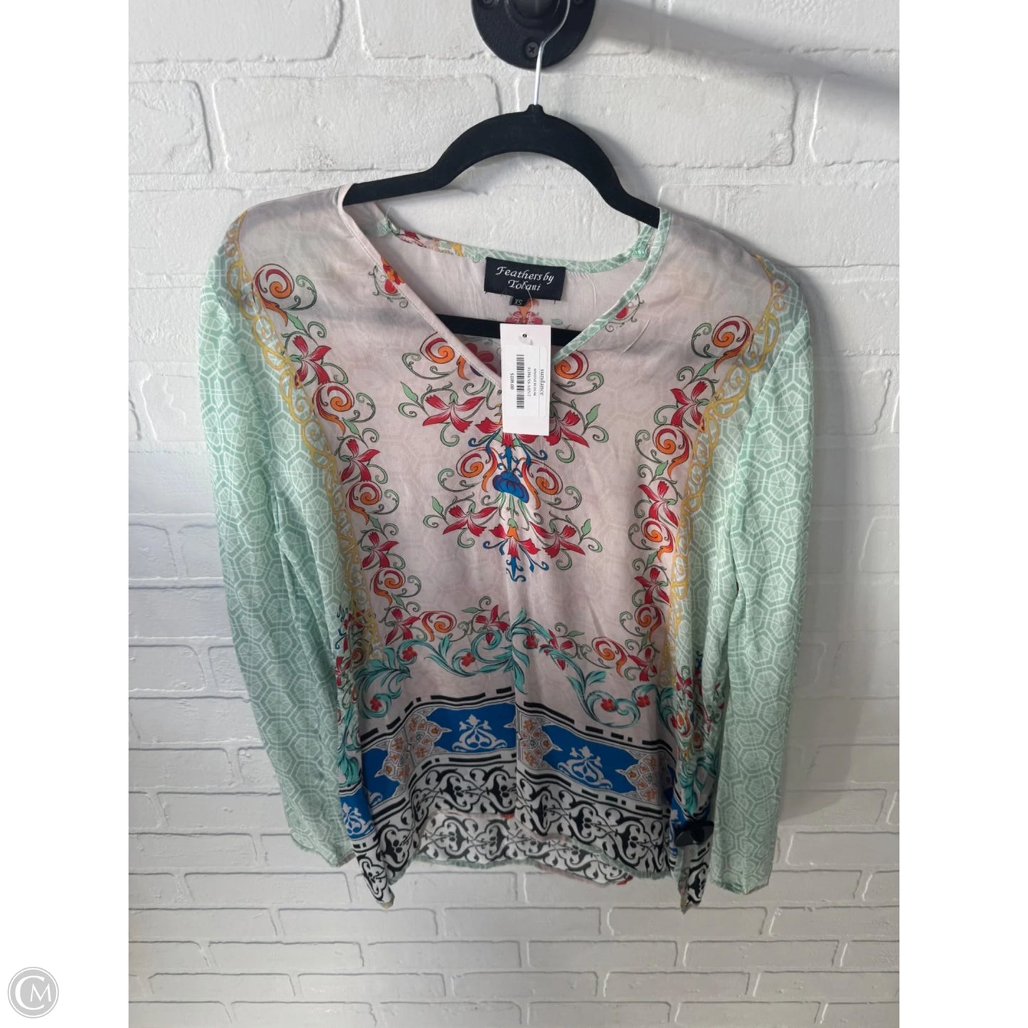 Top Long Sleeve By Sundance In Green & Tan, Size: Xs