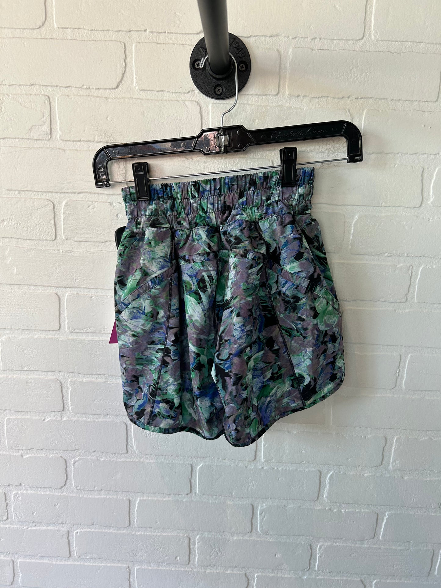 Athletic Shorts By Lululemon In Green & Purple, Size: 2