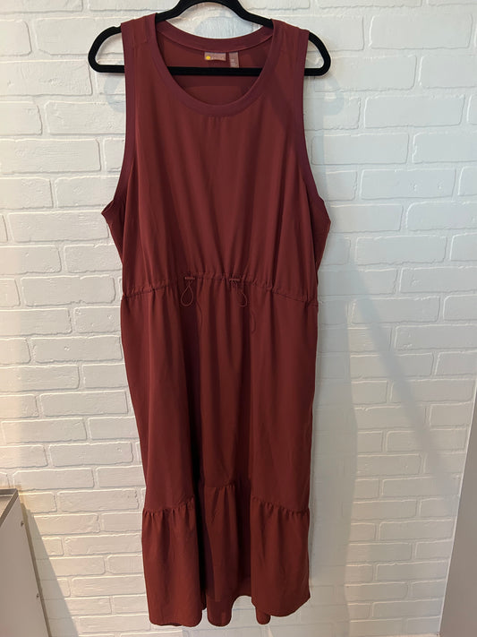 Dress Casual Midi By Zella In Maroon, Size: 3x