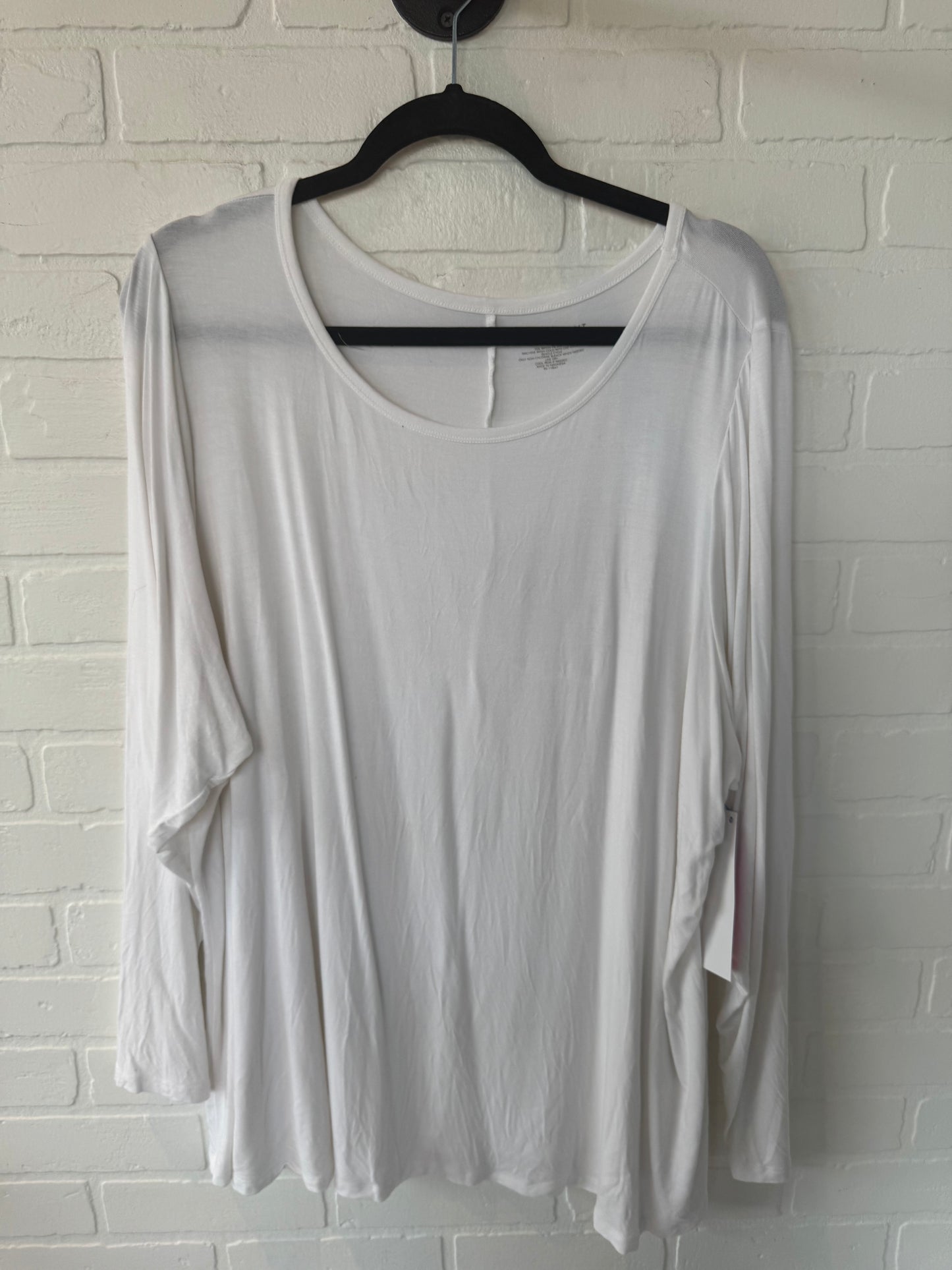 Top Long Sleeve Basic By Lane Bryant In White, Size: 3x