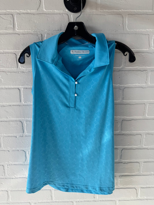 Athletic Top Short Sleeve By Pebble Beach In Aqua, Size: M