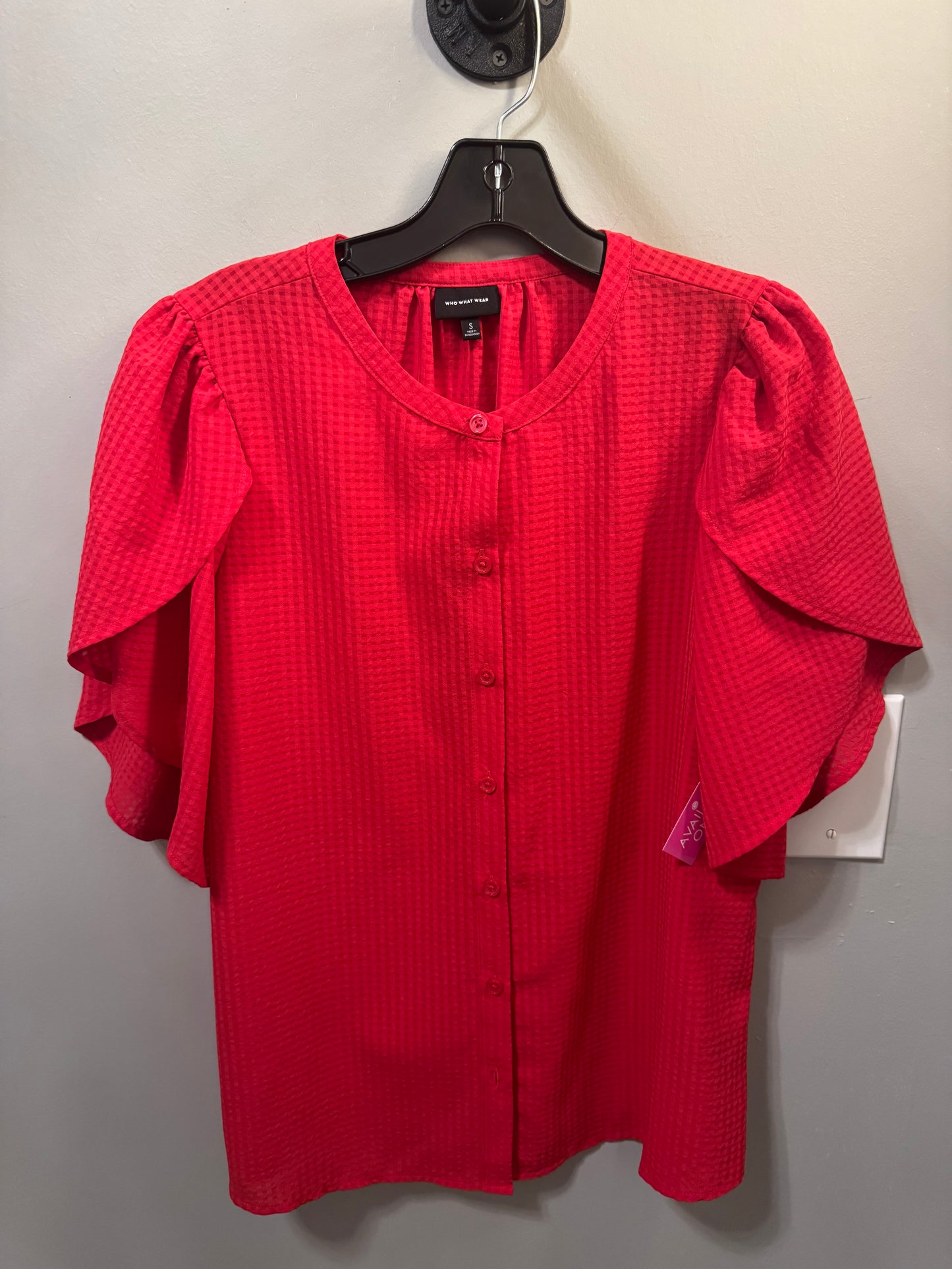 Top Short Sleeve By Who What Wear In Red, Size: S