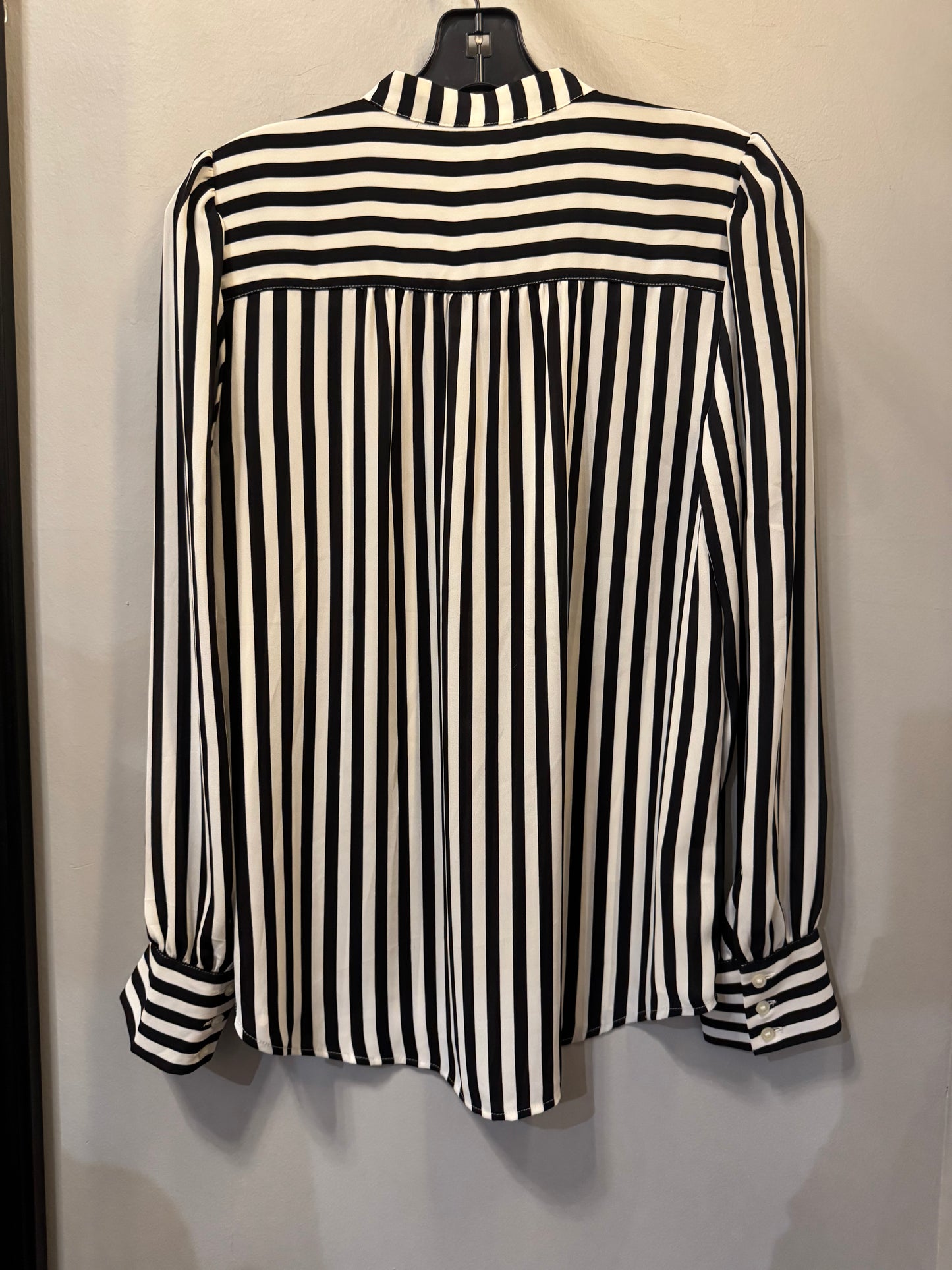 Top Long Sleeve By Loft In Black & White, Size: S