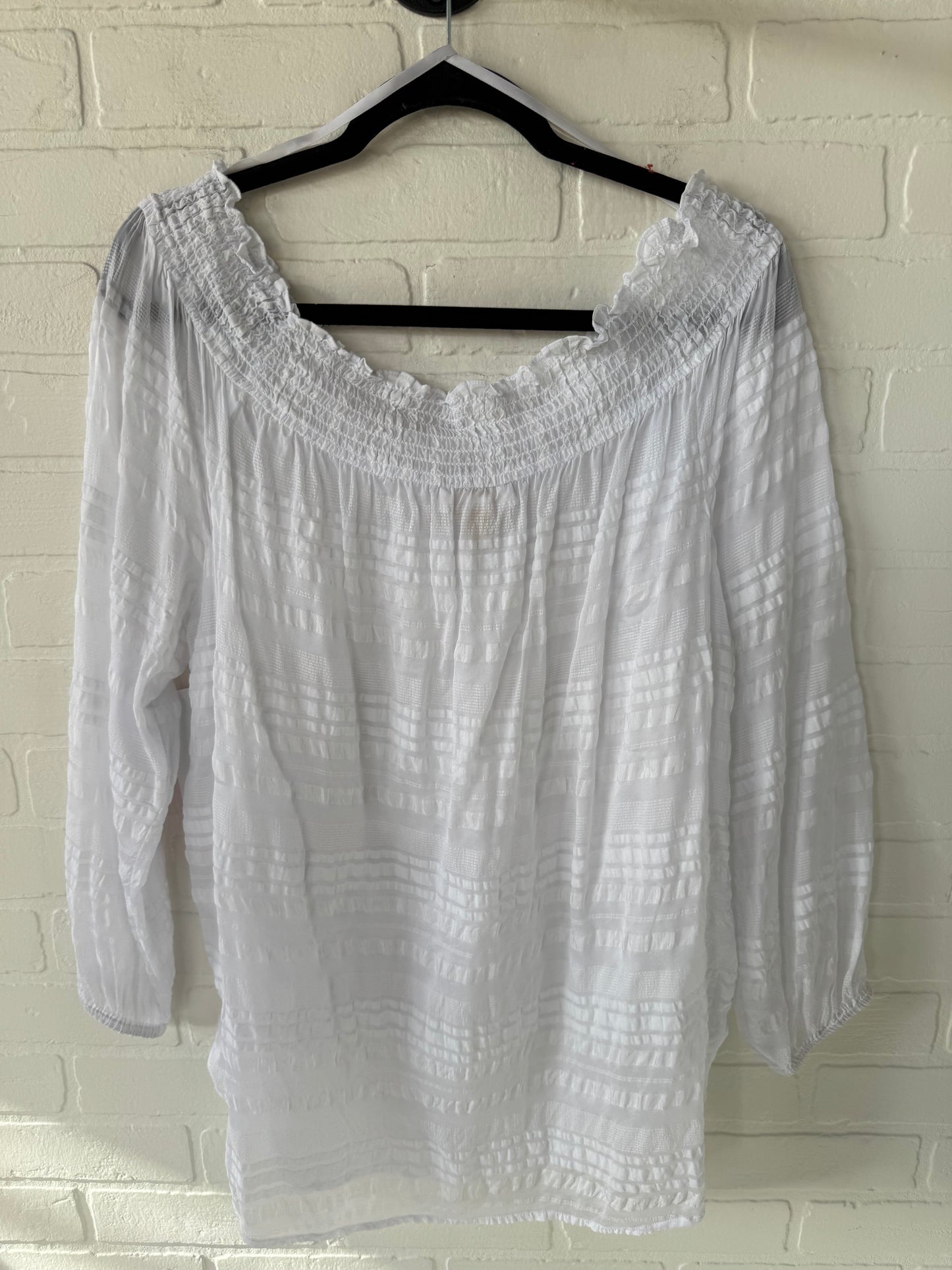 Top Long Sleeve By Michael By Michael Kors In White, Size: Xl