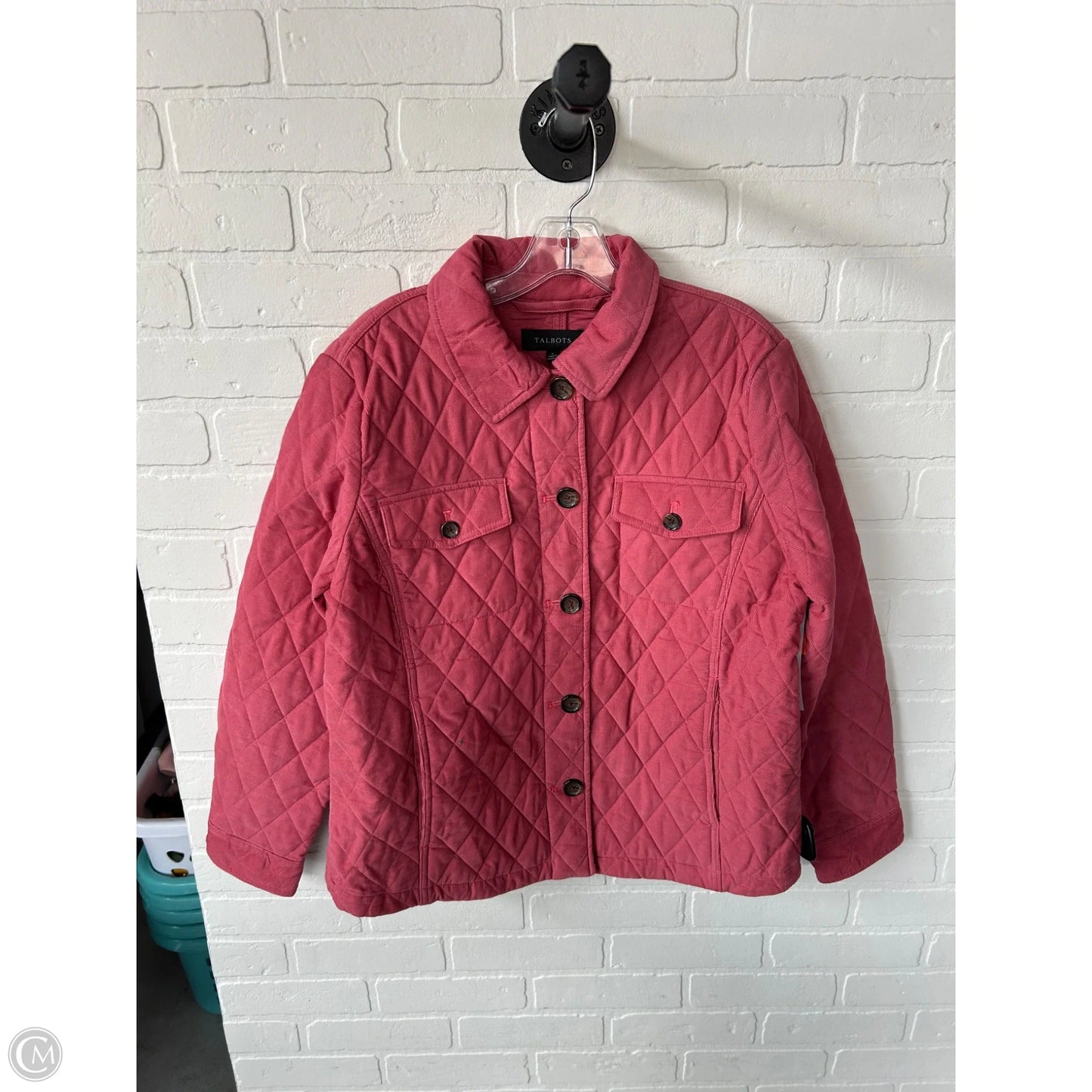 Jacket Puffer & Quilted By Talbots In Pink, Size: L