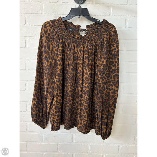 Top Long Sleeve By Talbots In Animal Print, Size: L