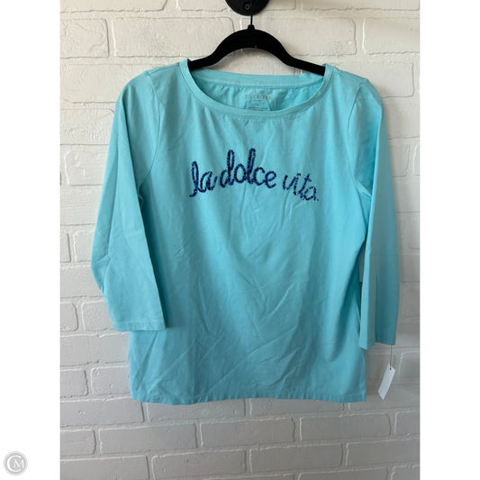 Top 3/4 Sleeve By Talbots In Aqua, Size: Mp