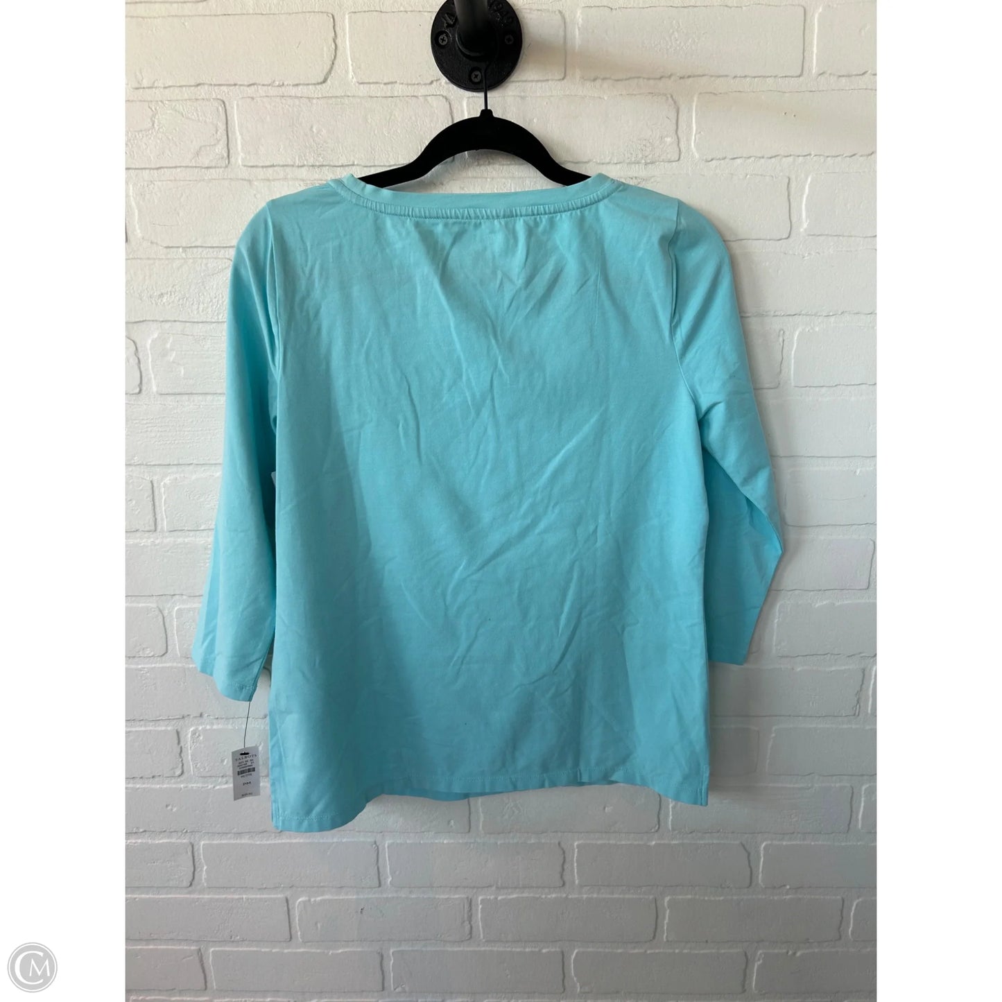 Top 3/4 Sleeve By Talbots In Aqua, Size: Mp
