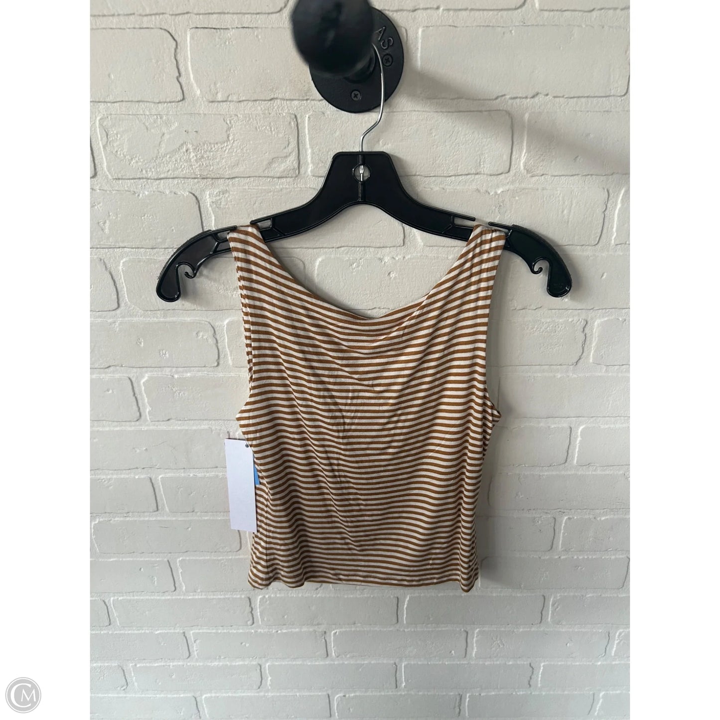 Top Sleeveless Basic By Miou Muse In Brown & Cream, Size: S