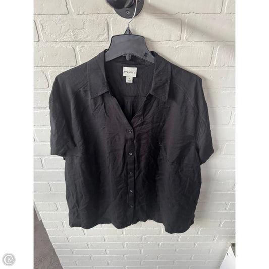 Top Short Sleeve By Ava & Viv In Black, Size: 1x