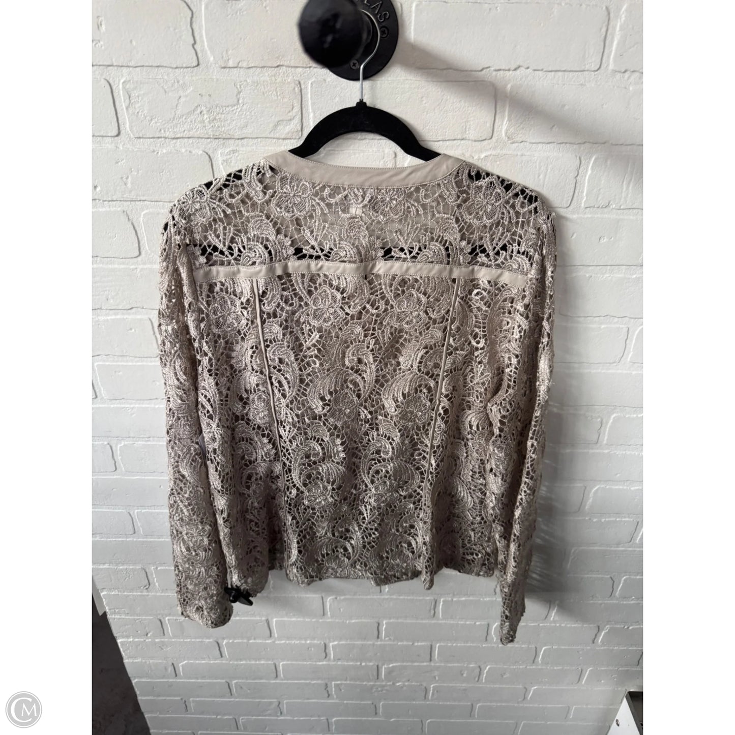 Jacket Shirt By Chicos In Tan, Size: L