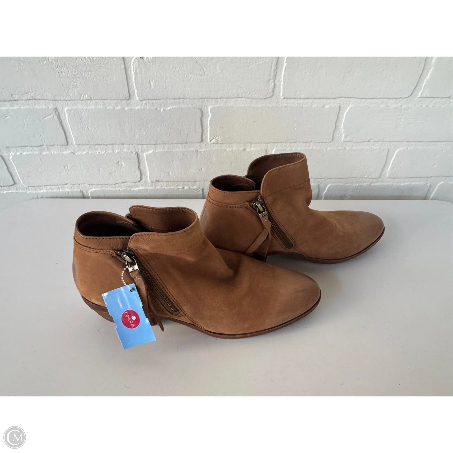 Boots Ankle Heels By Sam Edelman In Tan, Size: 7.5