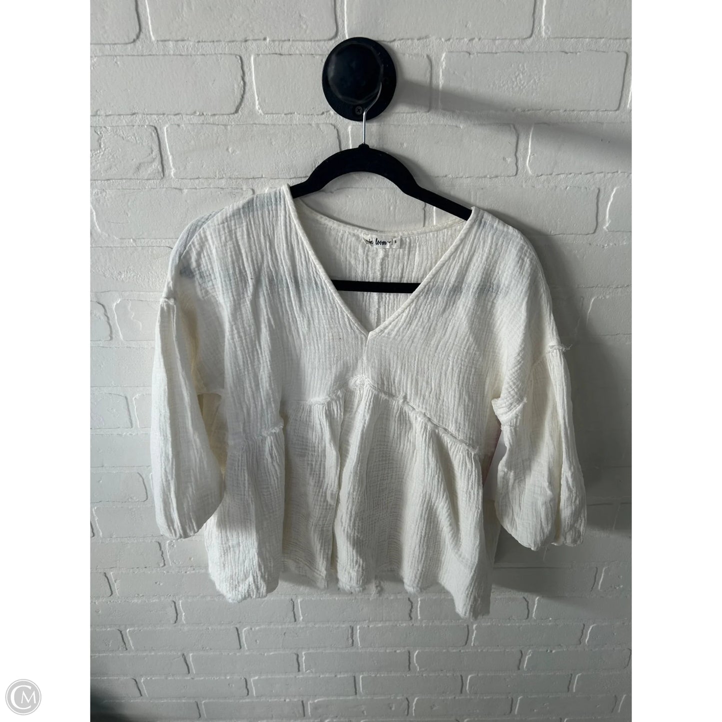 Top Short Sleeve By In Loom In White, Size: S