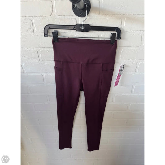 Athletic Leggings By Danskin In Maroon, Size: 0