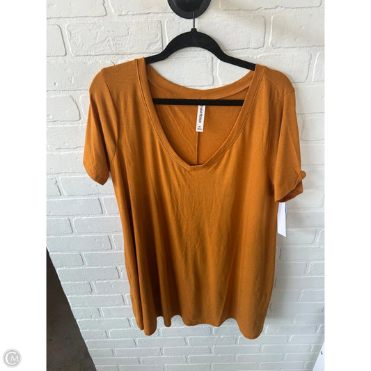 Top Short Sleeve Basic By Zenana In Gold, Size: 2x