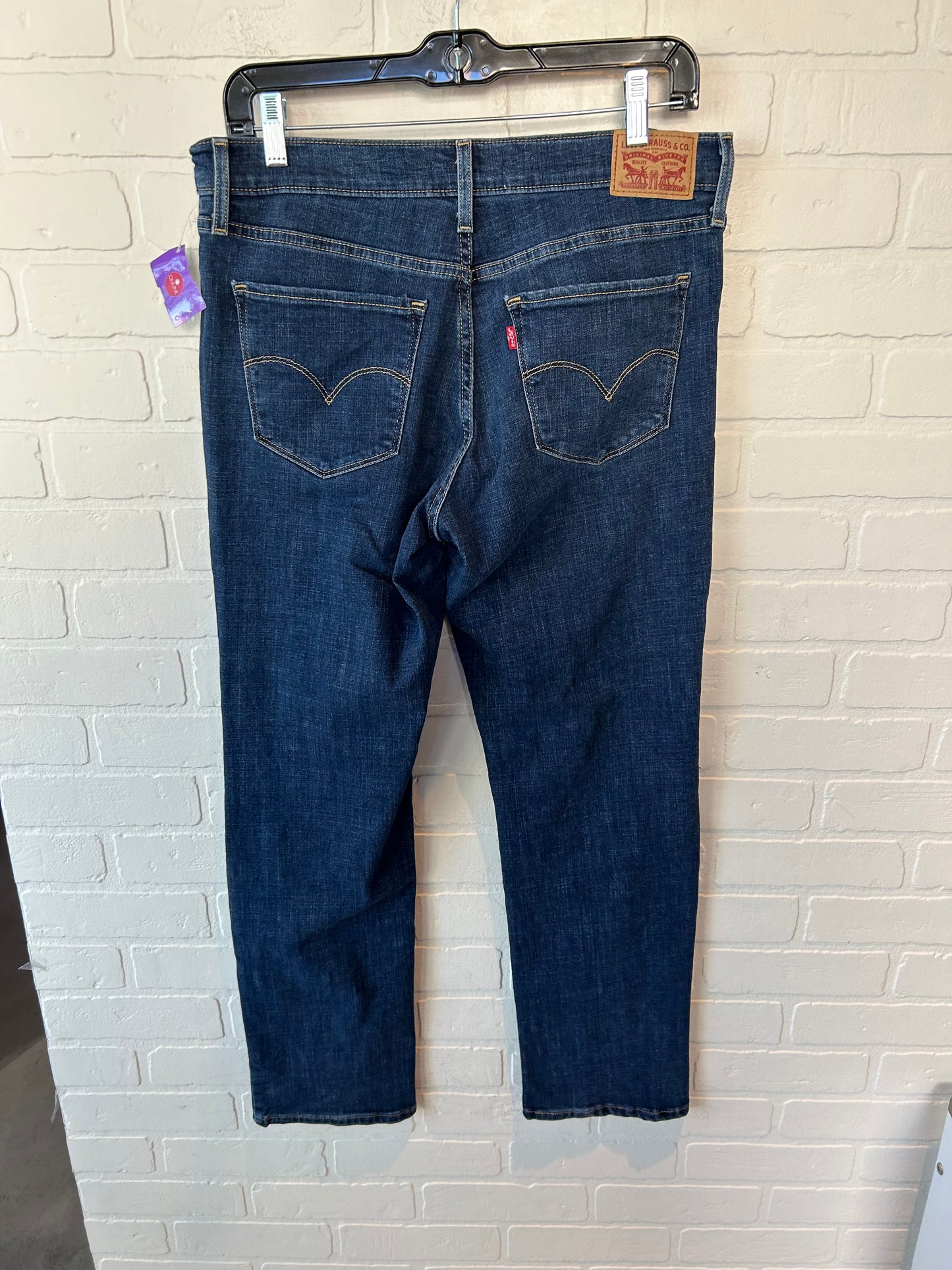 Jeans Straight By Levis In Blue Denim, Size: 10