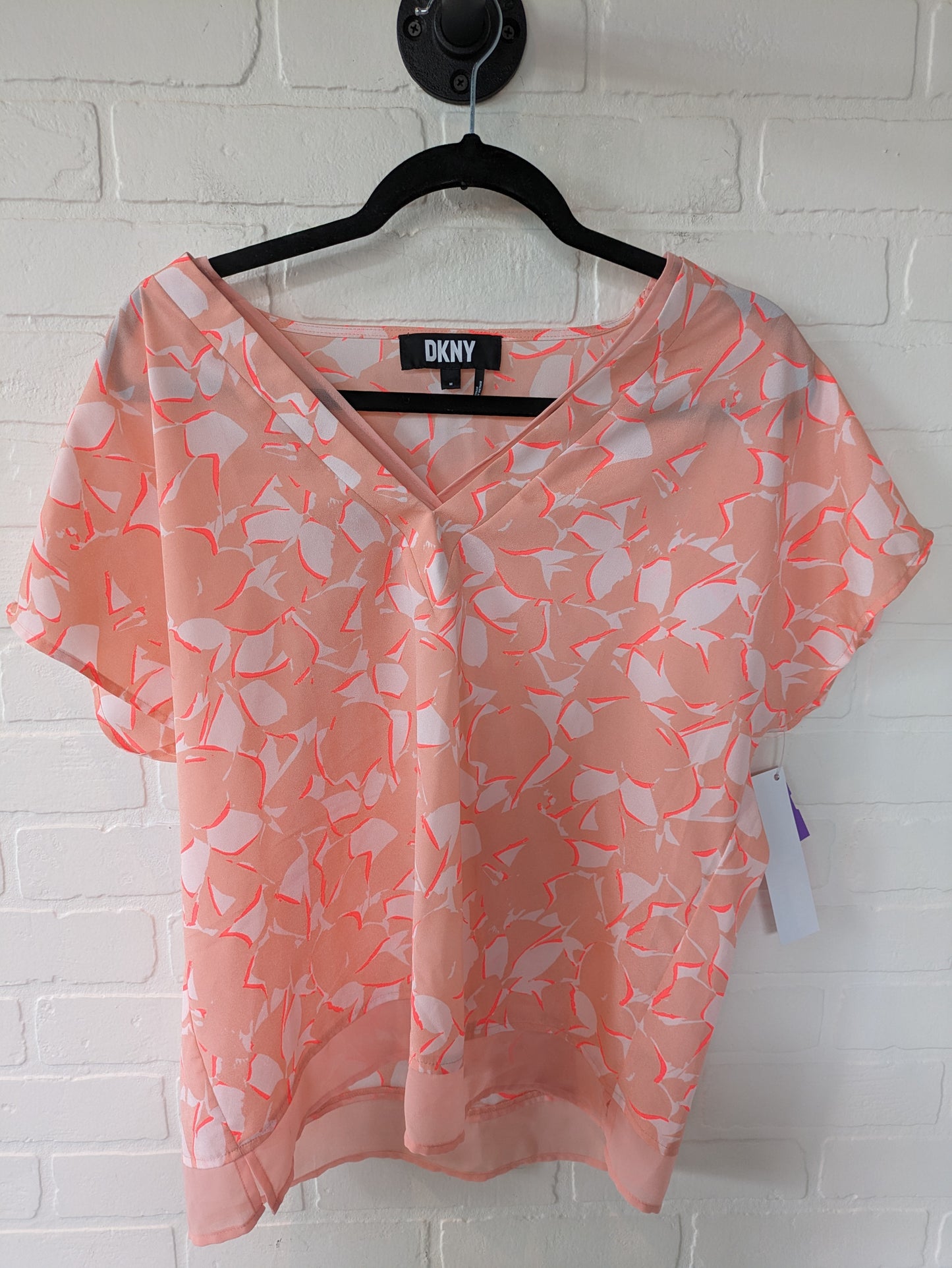 Orange Top Short Sleeve Dkny, Size M