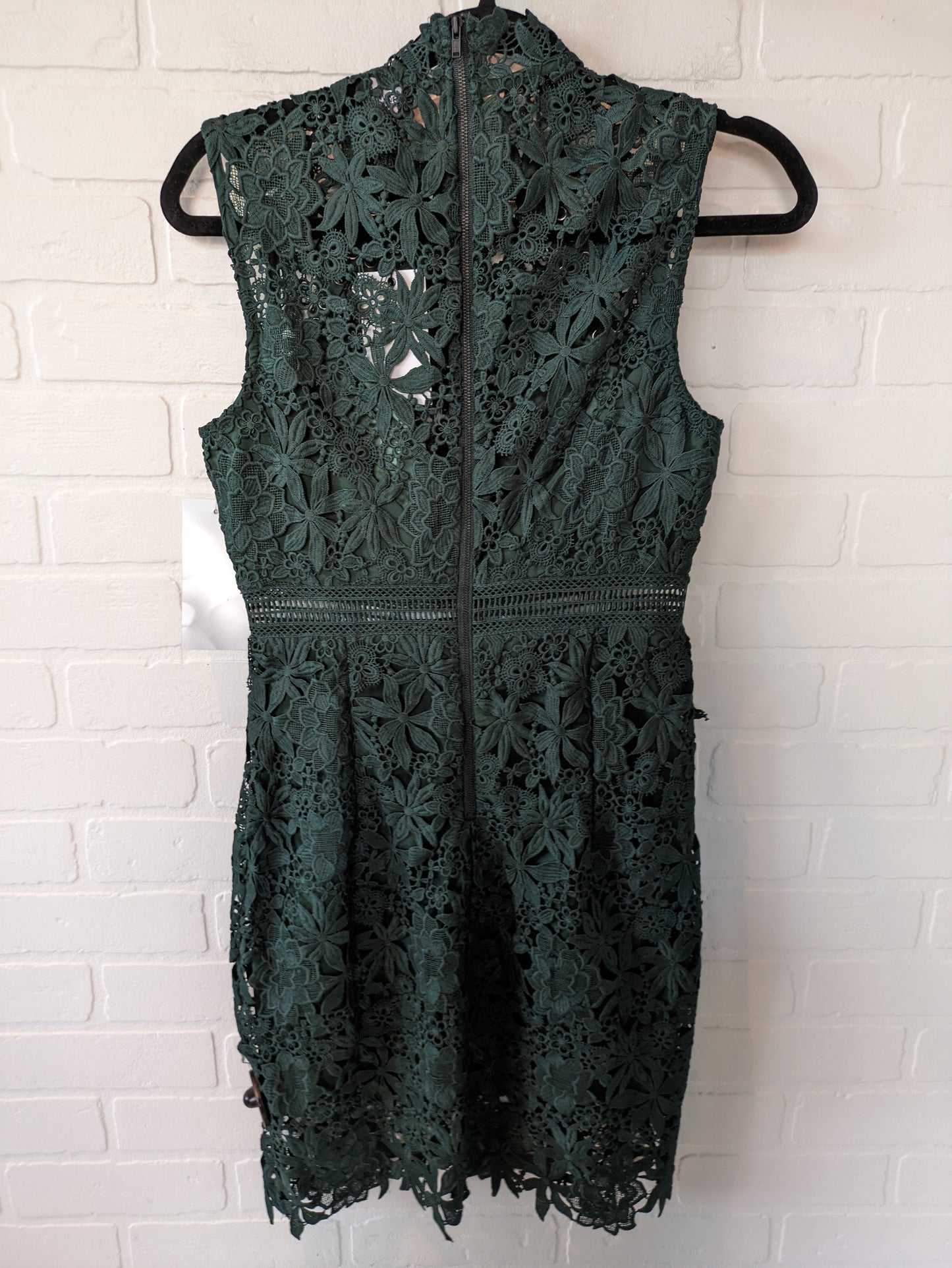 Green Dress Party Midi Bardot, Size Xs