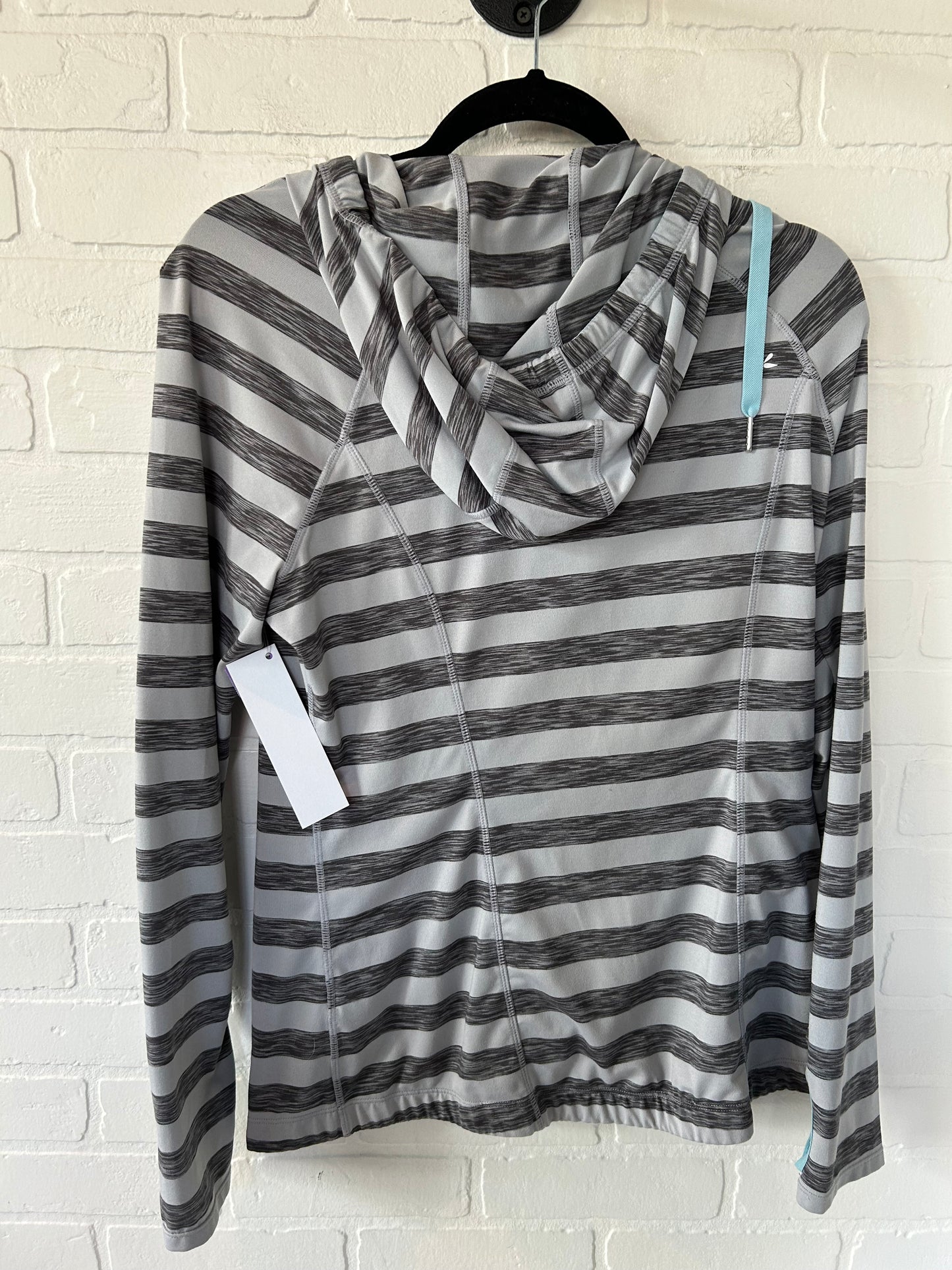 Black & Grey Athletic Top Long Sleeve Hoodie Lukka, Size L