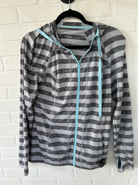 Black & Grey Athletic Top Long Sleeve Hoodie Lukka, Size L