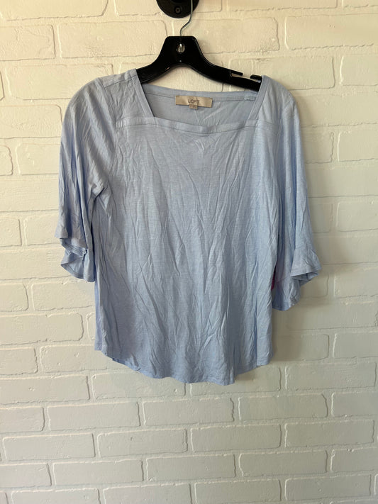 Blue Top 3/4 Sleeve Basic Loft, Size S