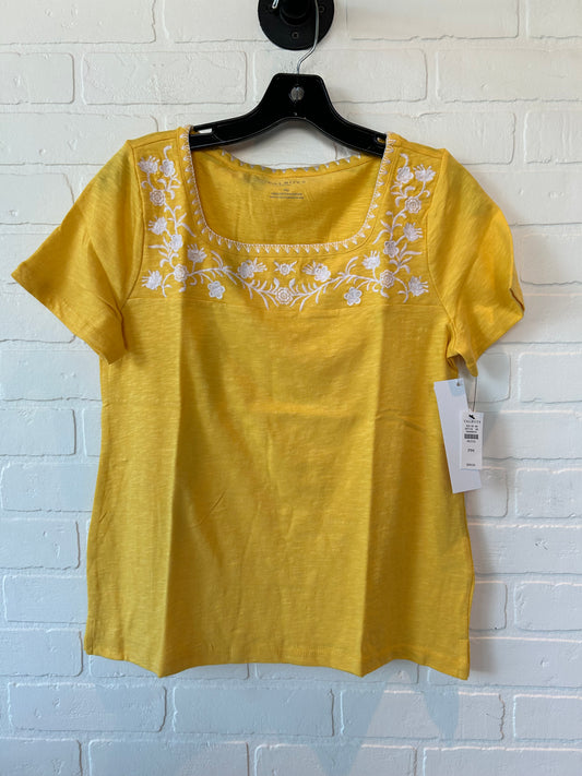 Yellow Top Short Sleeve Basic Talbots, Size M