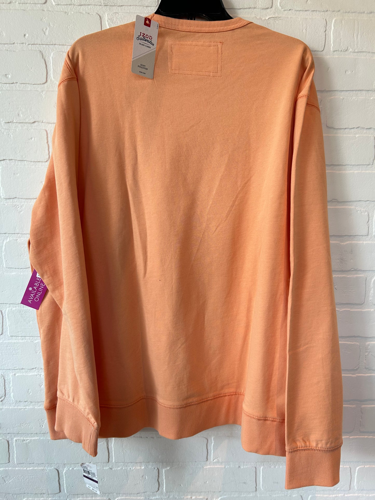 Orange Sweatshirt Crewneck Izod, Size Xxl