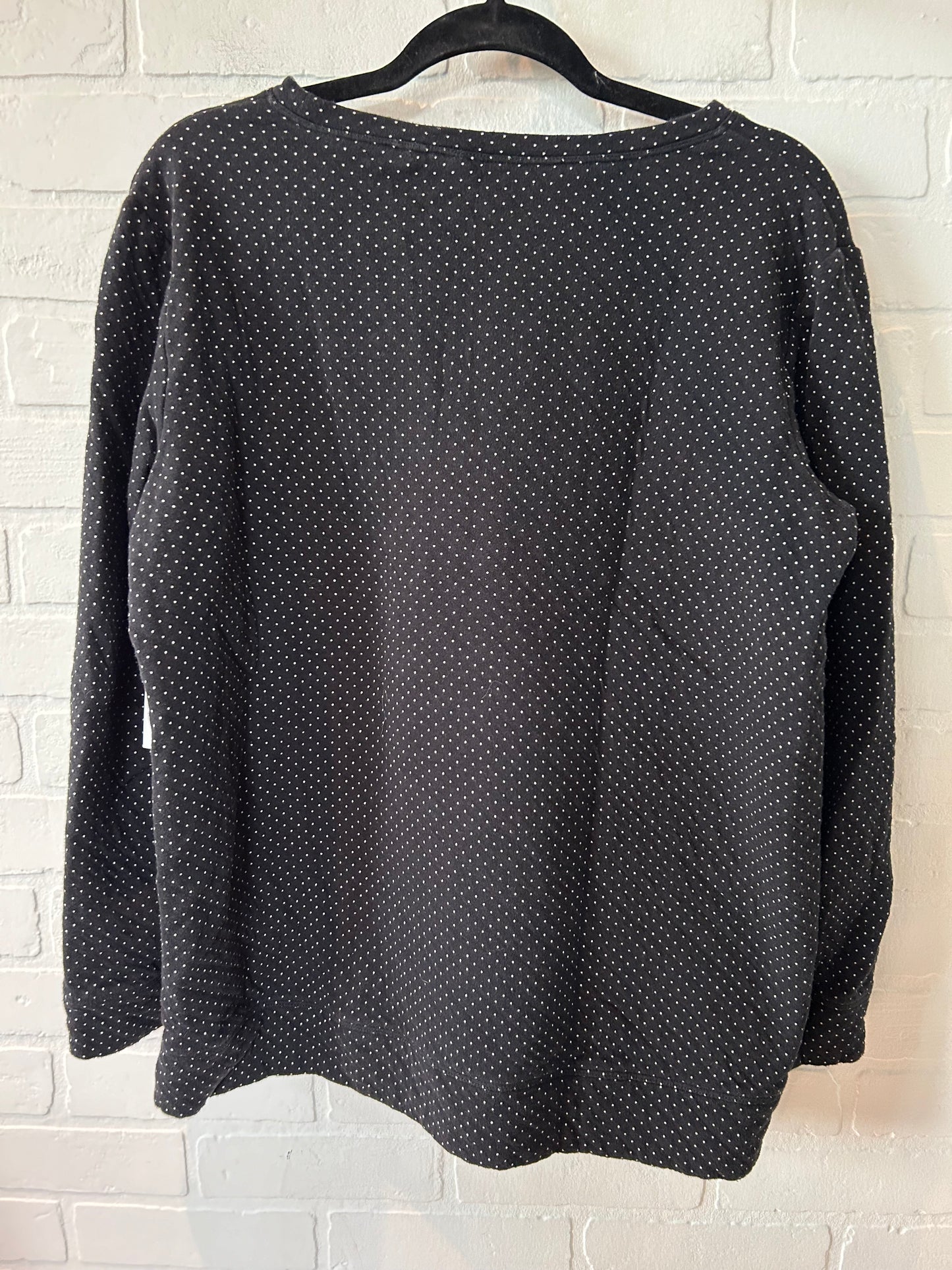 Black & White Sweatshirt Crewneck Lands End, Size L