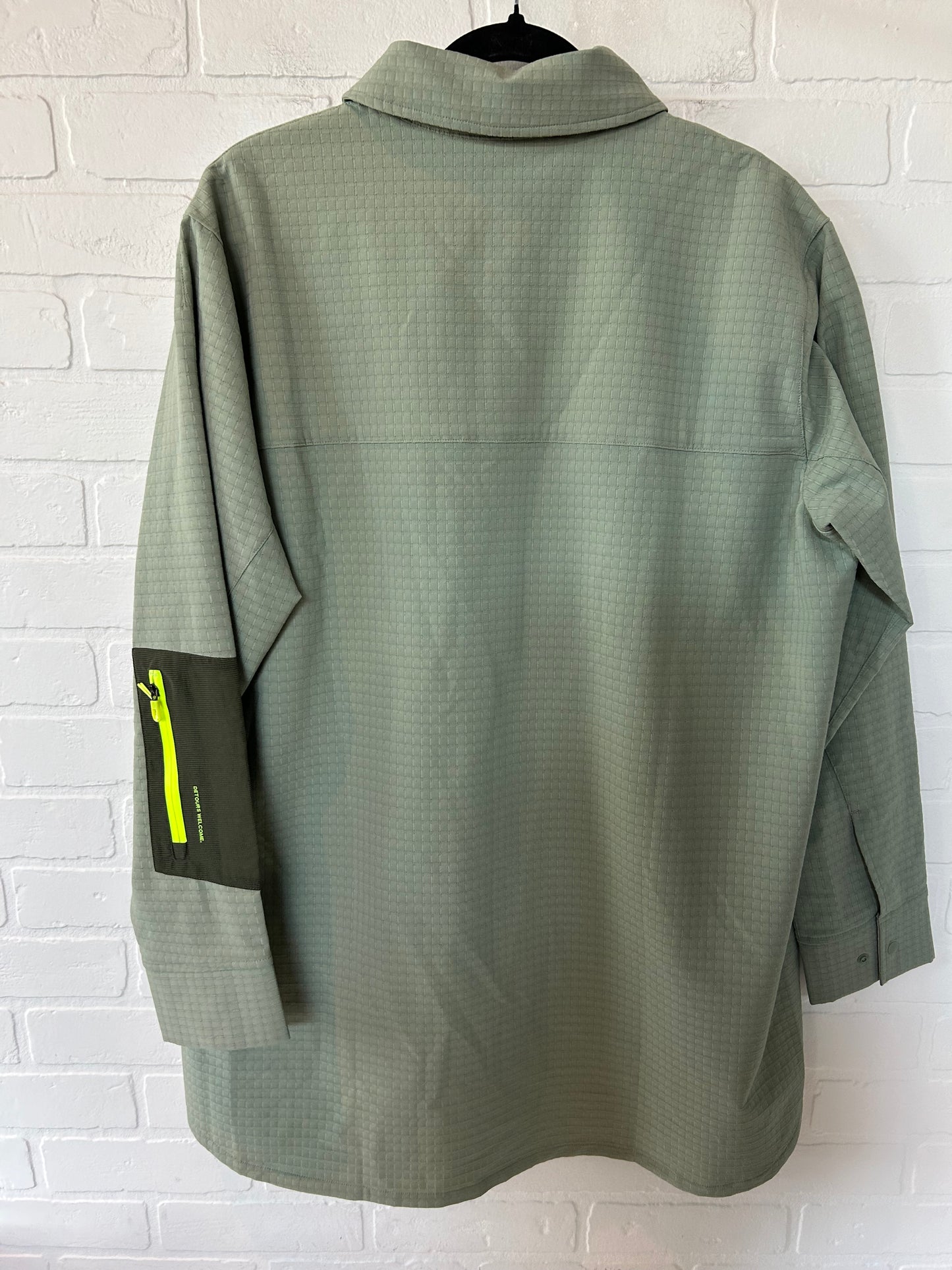 Green Athletic Top Long Sleeve Collar Lululemon, Size M