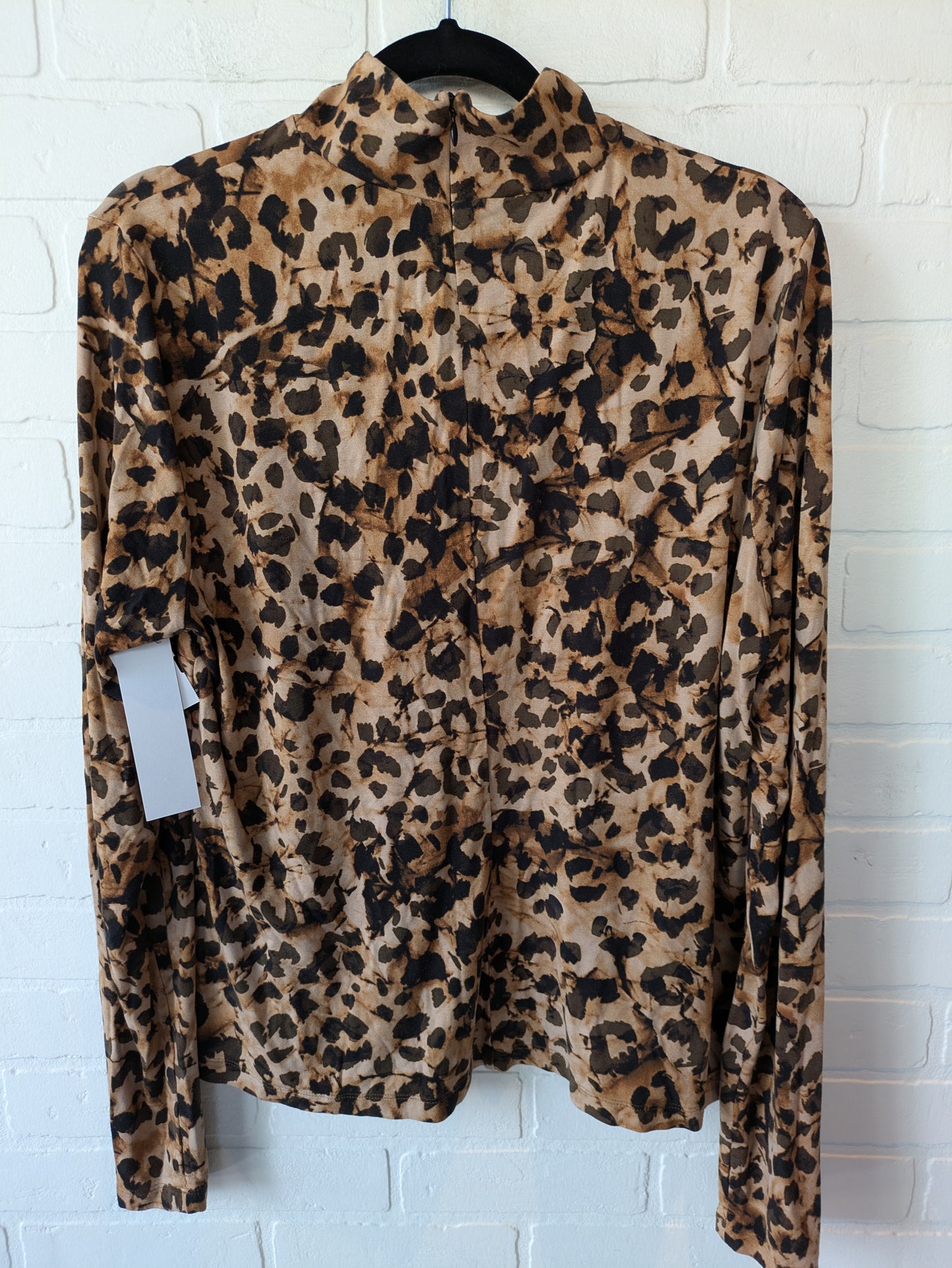 Top Long Sleeve By Cabi In Black & Tan, Size: L