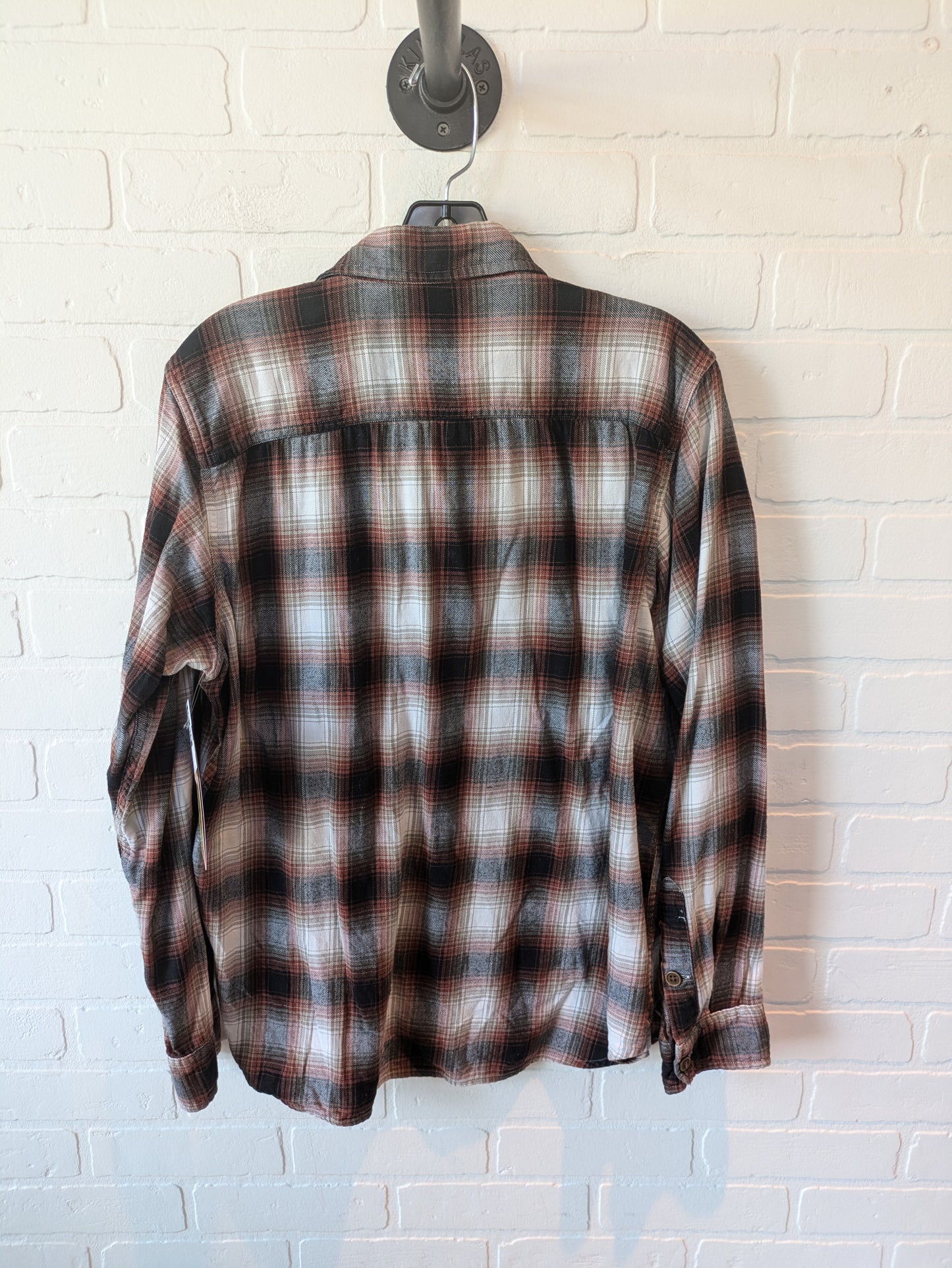 Top Long Sleeve Designer By Frye In Plaid Pattern, Size: L