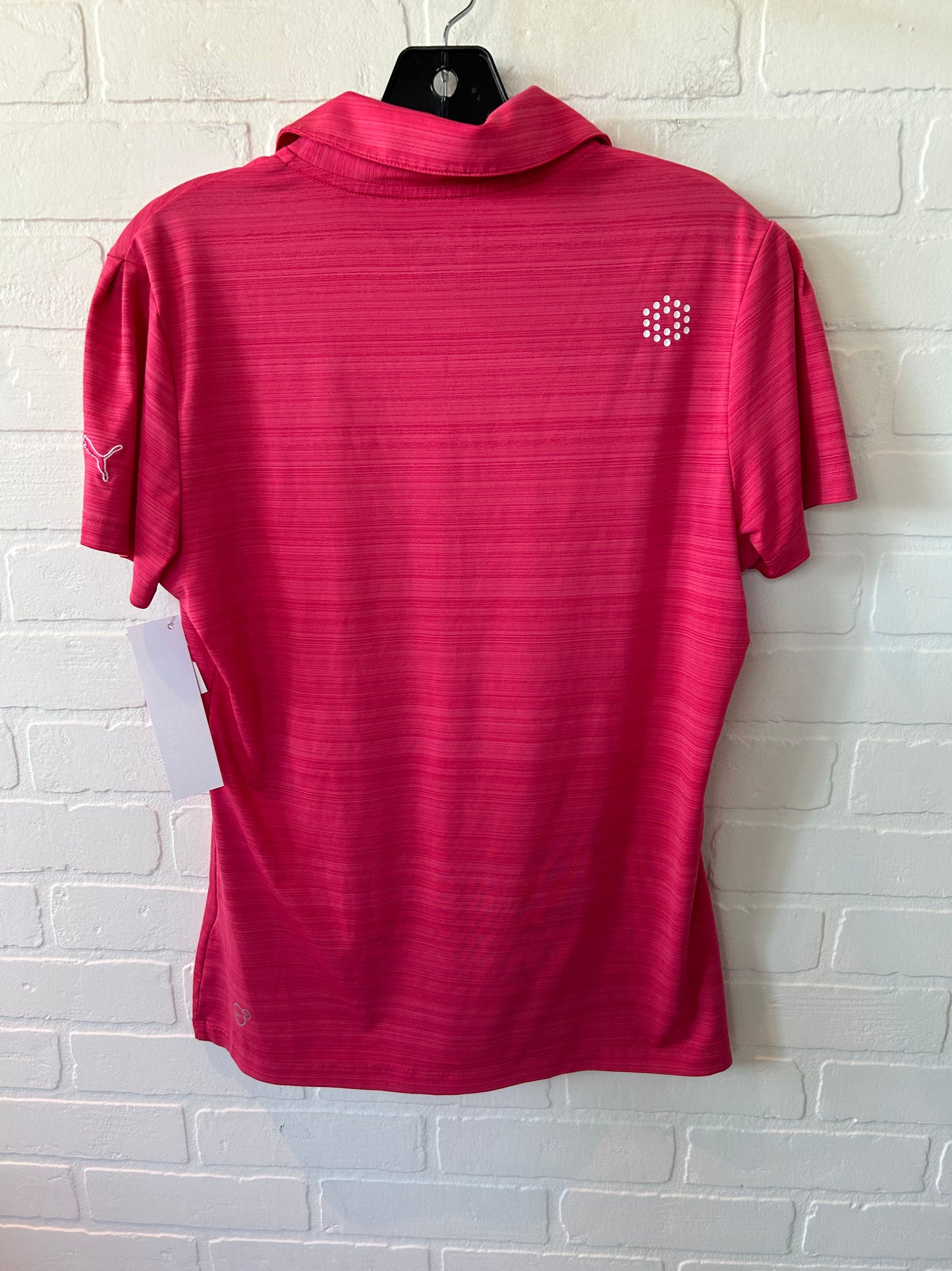 Athletic Top Short Sleeve By Puma In Pink, Size: M