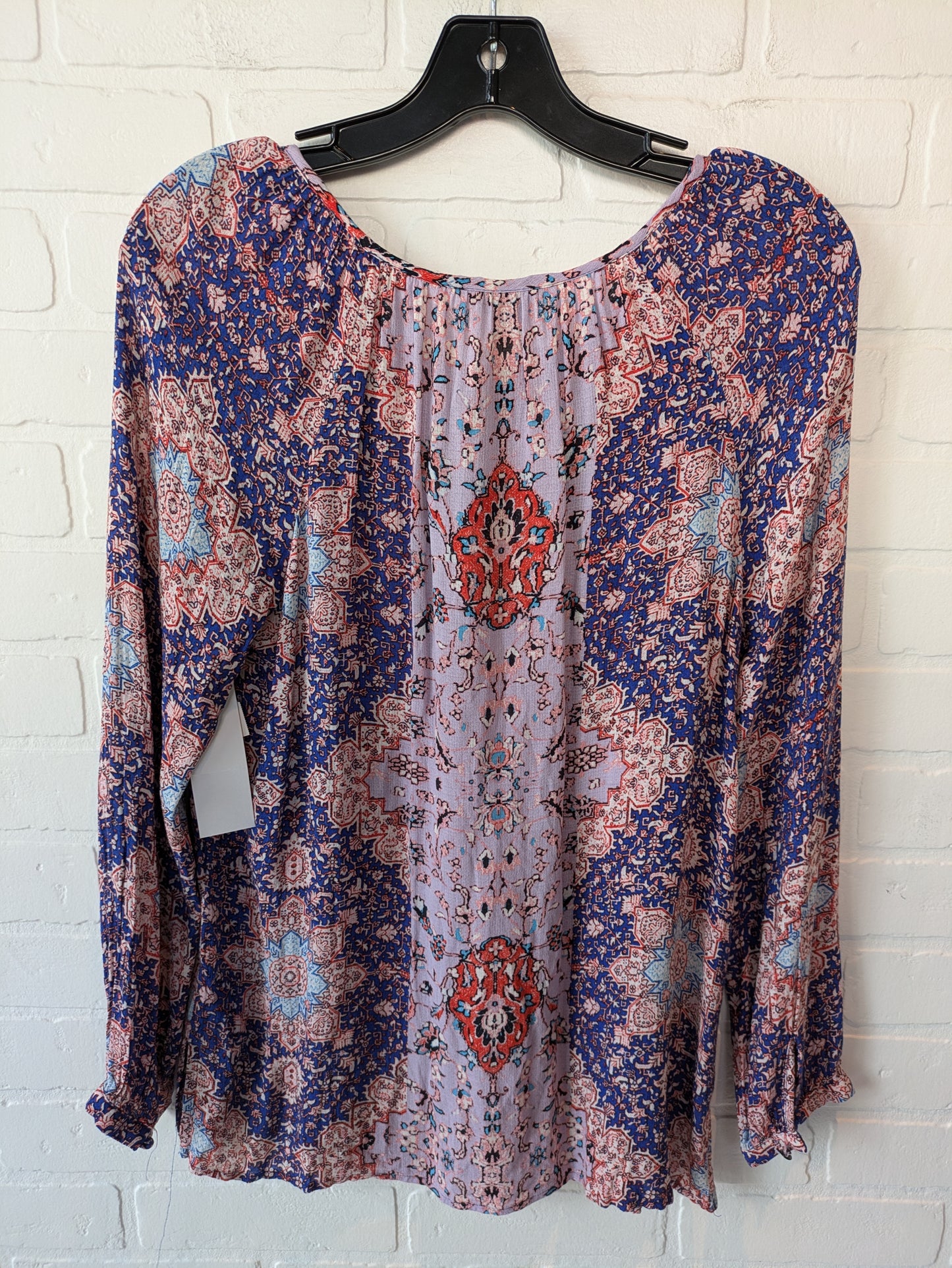 Top Long Sleeve By Lucky Brand In Blue & Purple, Size: S