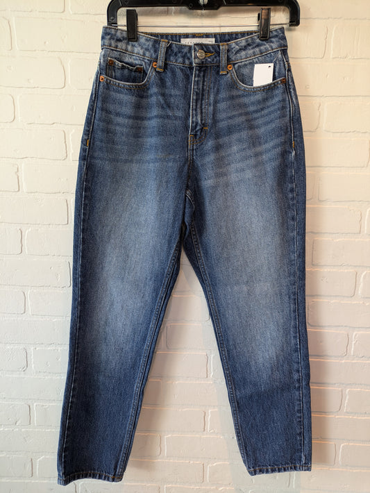 Jeans Straight By Top Shop In Blue Denim, Size: 2