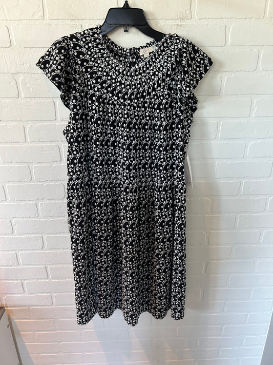 Dress Casual Midi By Loft In Black & White, Size: L