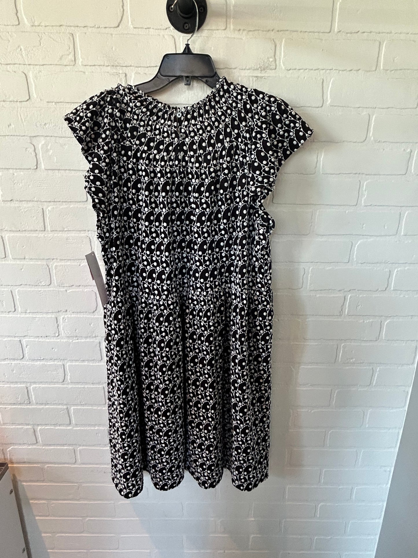 Dress Casual Midi By Loft In Black & White, Size: L