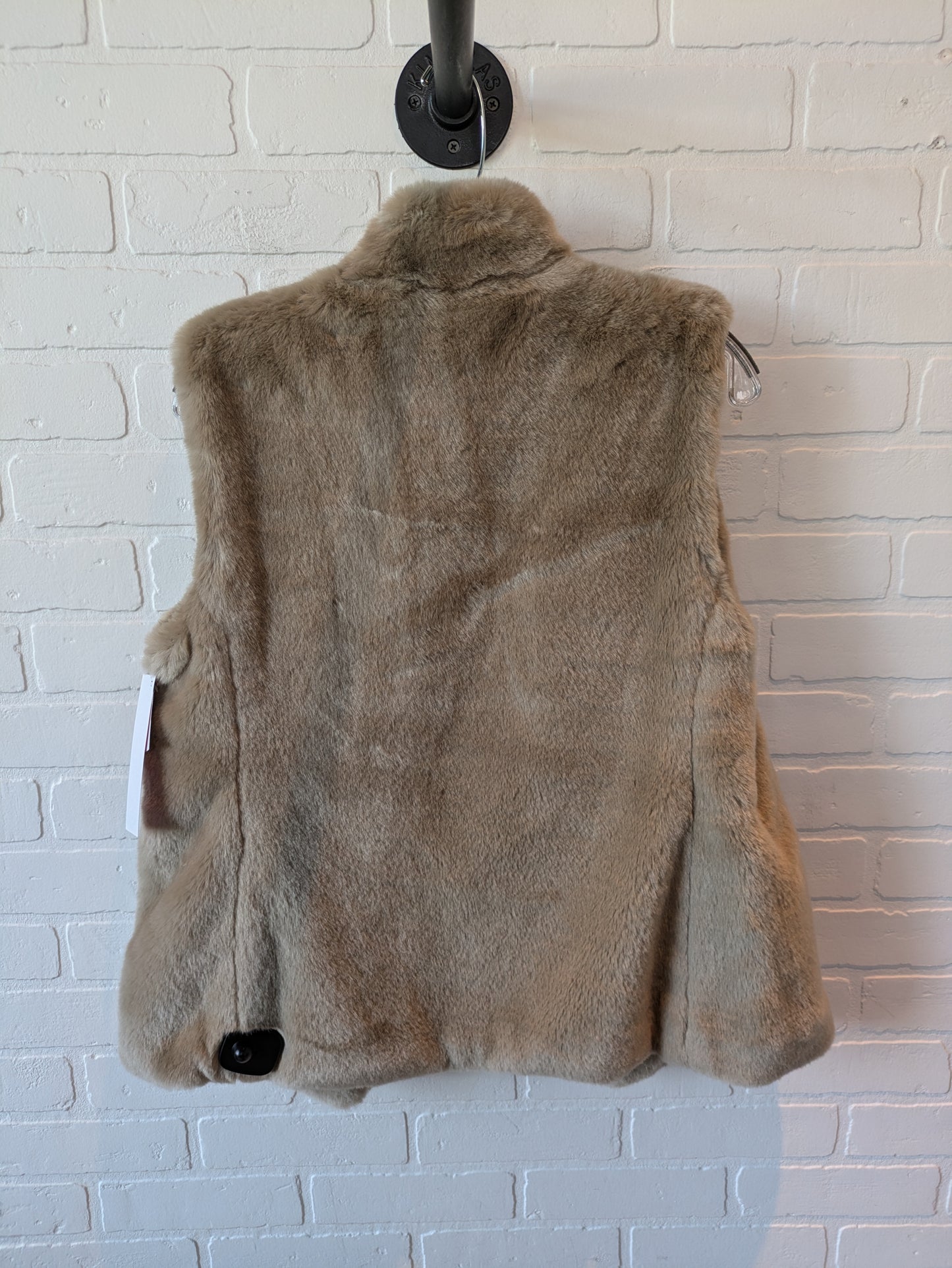 Vest Faux Fur & Sherpa By Ann Taylor In Tan, Size: S