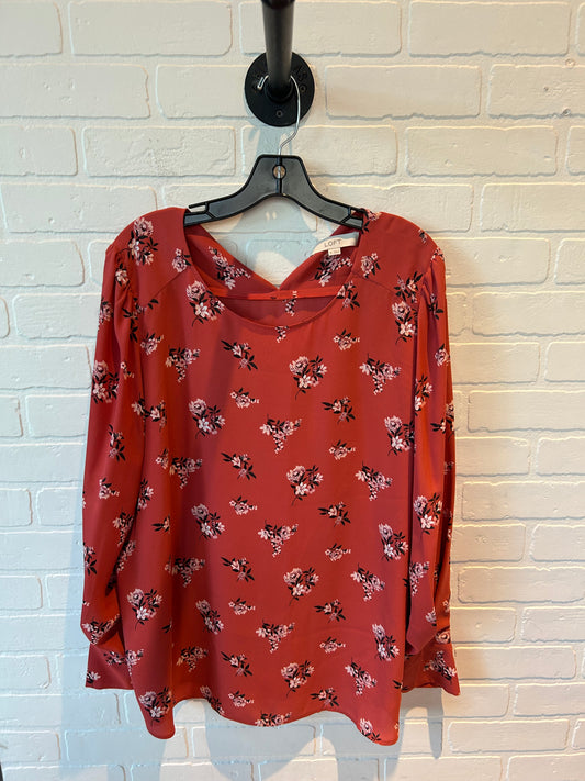 Top Long Sleeve By Loft In Orange, Size: Xl