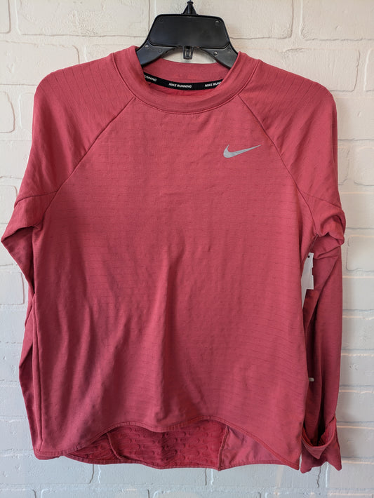 Athletic Top Long Sleeve Crewneck By Nike Apparel In Coral, Size: S