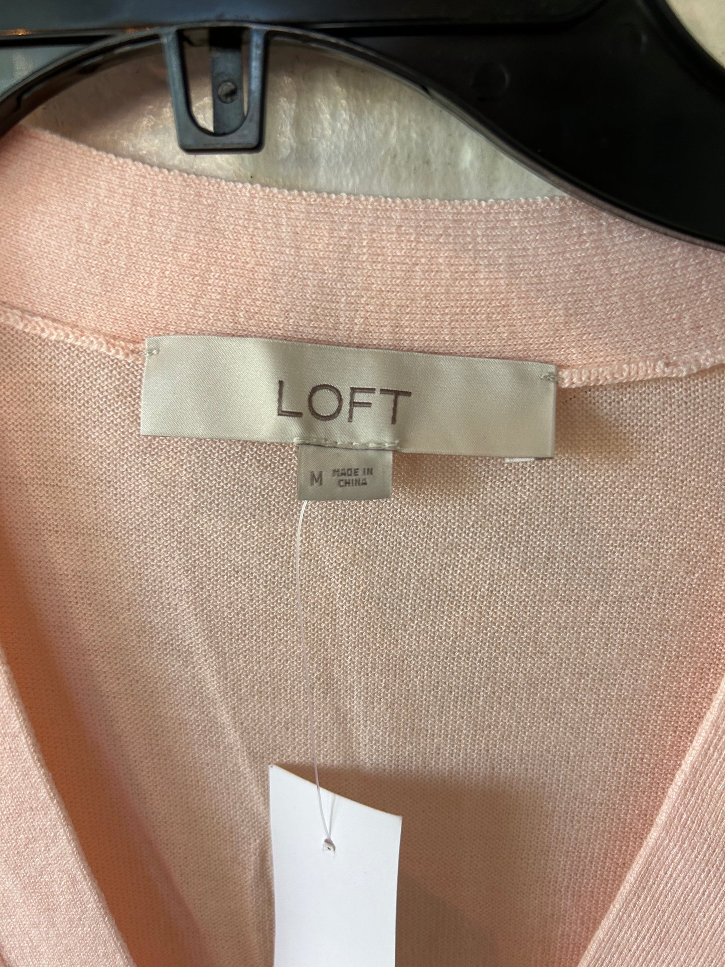 Sweater Cardigan By Loft In Peach, Size: M