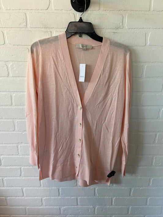 Sweater Cardigan By Loft In Peach, Size: M